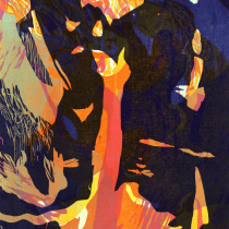 Wind der Emotionen II, 2011, Holzschnitt, 52 x 39 cm 